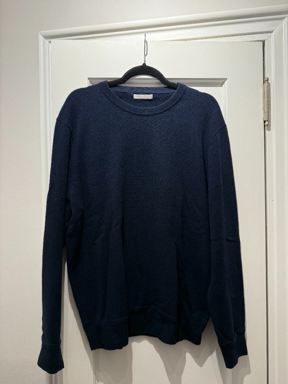 Zara Wool Cashmere Crewneck Large Navy